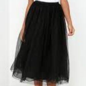 Aunt Marie's Japan tea length black tulle pull on full skirt Sex& City S/M